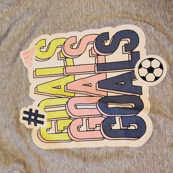 Girls Adidas Soccer T-shirt Goals Medium (10-12) - Picture 2 of 3